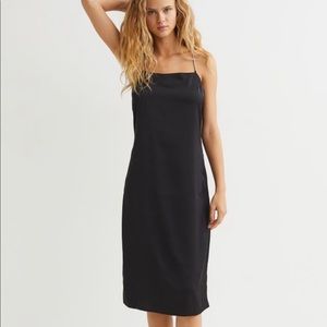 NWT H&M black slip dress with rhinestone straps